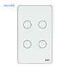 Công tắc cảm ứng chữ nhật 4 nút Athena WiFi – Bluetooth Mesh, màu trắng SNWR054