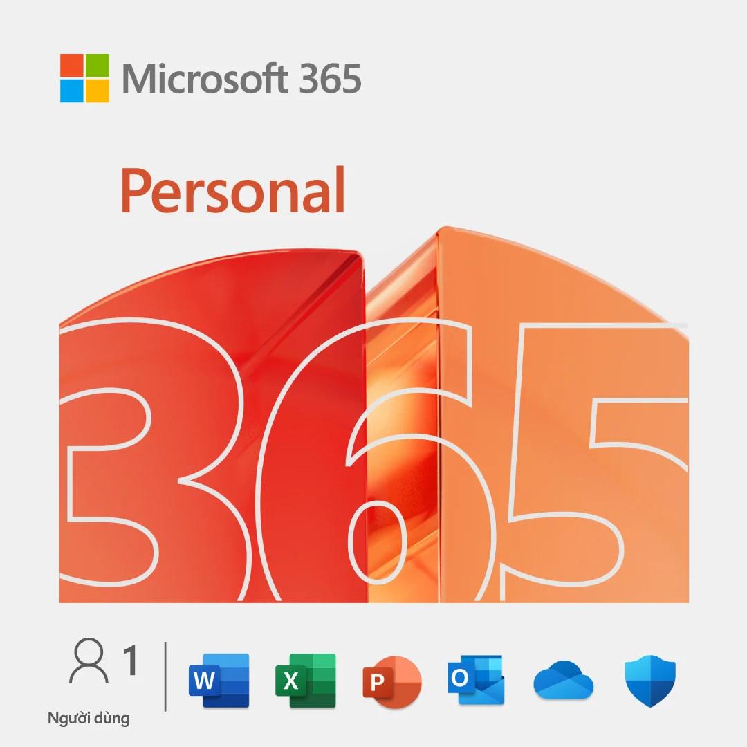 [KEY GIA HẠN hoặc MUA MỚI - Ứng dụng có AI*] Phần mềm Microsoft 365 Personal (Dành cho 1 người) | 12 tháng | 1 TB OneDrive / người / 5 thiết bị