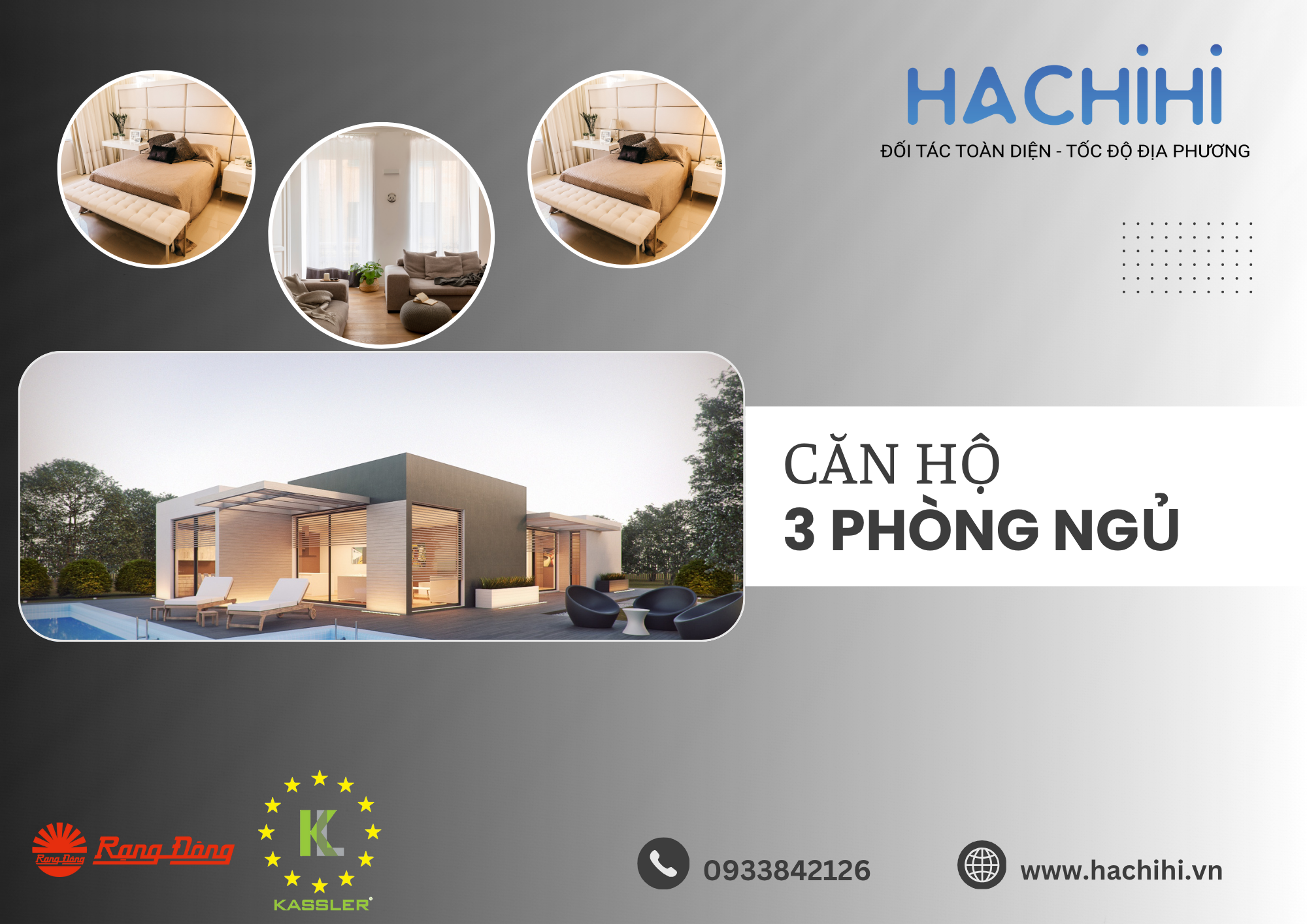 Công trình Căn hộ 3 phòng ngủ Rạng Đông