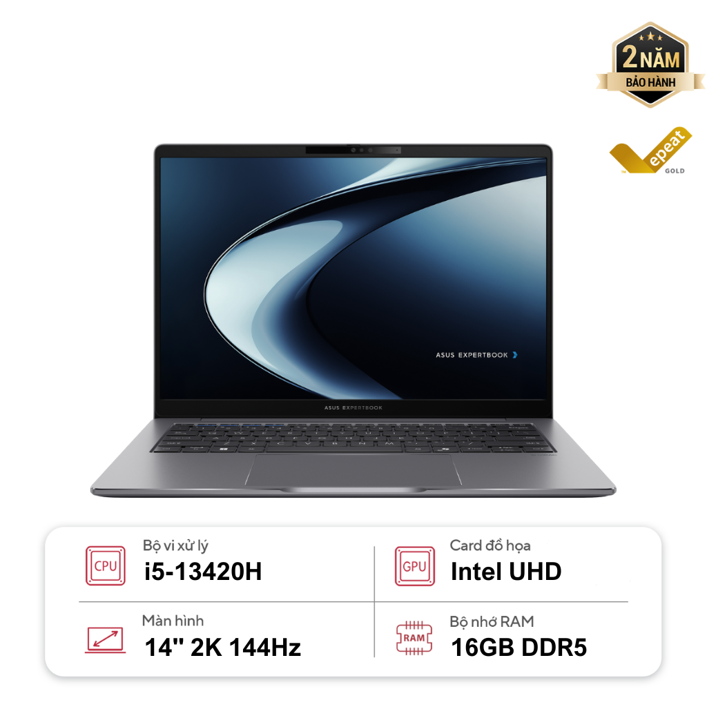 Laptop ASUS ExpertBook P3 P3405CVA-NZ0027W (i5-13420H | 16GB | 512GB | Intel UHD | 14' 2K WQXGA 144Hz | Win 11)