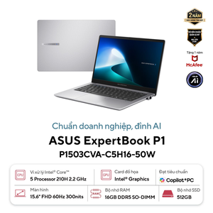 Laptop ASUS ExpertBook P1 P1503CVA-C5H16-50W (Core 5-210H | 16GB | 512GB | Intel Graphics | 15.6' FHD | Win 11)