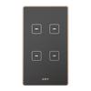 Công tắc cảm ứng 4 nút chữ nhật đen - Hera(SNZD0173)