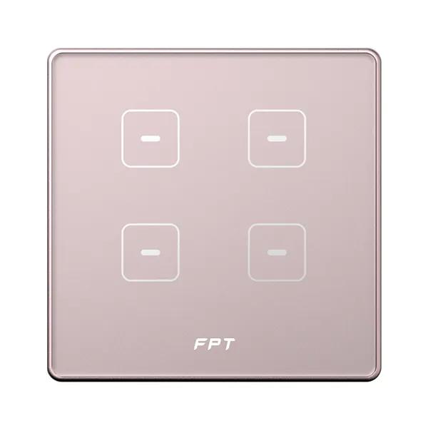 Công tắc vuông cảm ứng 3 nút + 1 nút ngữ cảnh Rose gold Hera(SNZD0181)