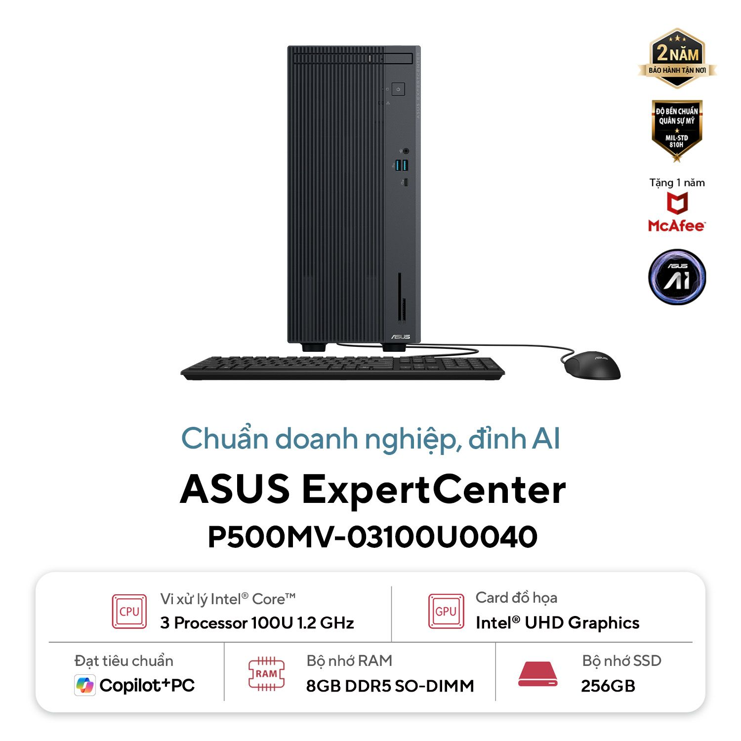 PC ASUS P500MV-03100U0040 (Core 3 100U | 8GB | 256GB | DOS)