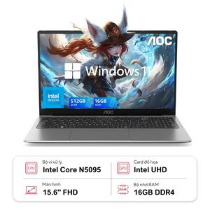 Laptop AOC N156P-P142-16GB (N5095 | 16GB | 512GB | Intel UHD Graphics | 15.6 inch FHD | Win 11 Pro)