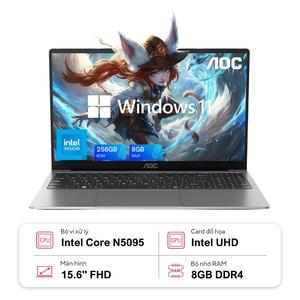 Laptop AOC N156P-P142-8GB (N5095 | 8GB | 256GB | Intel UHD Graphics | 15.6 inch FHD | Win 11 Pro)