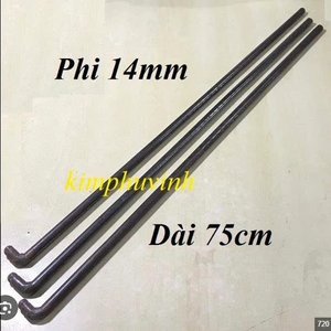 Chốt âm 10x700 sắt xi trắng (Chốt đứng trơn 70 cm)